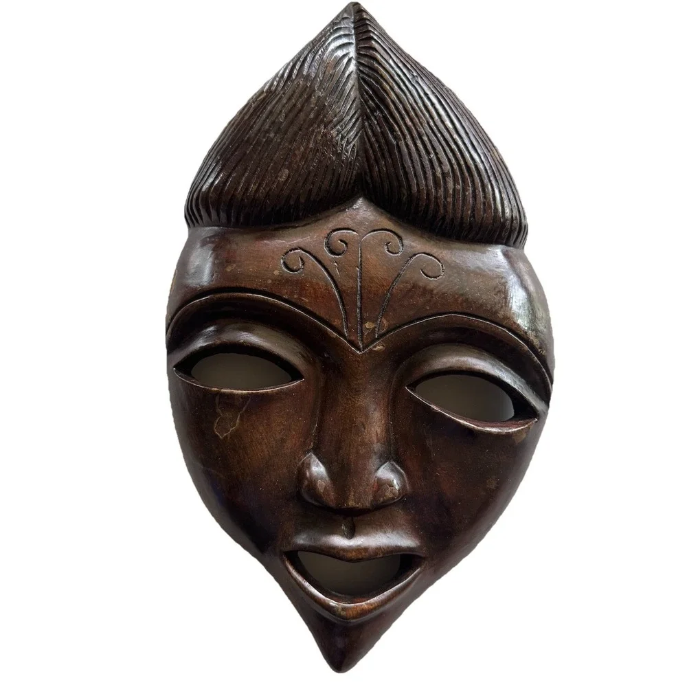 Hand Carved Mask From Hatti (Turkey?) Almond Shaped